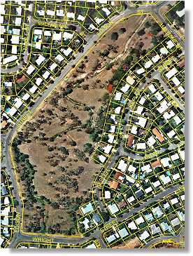 Edison street park aerial view (not for cadastral purposes)