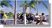 The restaurants and cafes of The Strand enjoy cooling sea breezes as well as fantastic island and sea views