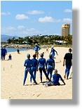 As well as professional, regular patrols, the Surf Lifesaving Clubs also train on the Strand beaches