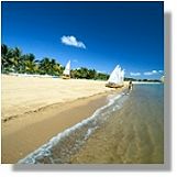 Crystal clear water and a deep blue sky make sailing a perfect activity